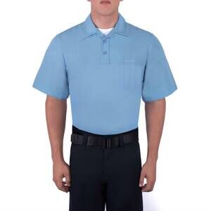NEW BLAUER short sleeve polyester armorskin base shirt in medium blue